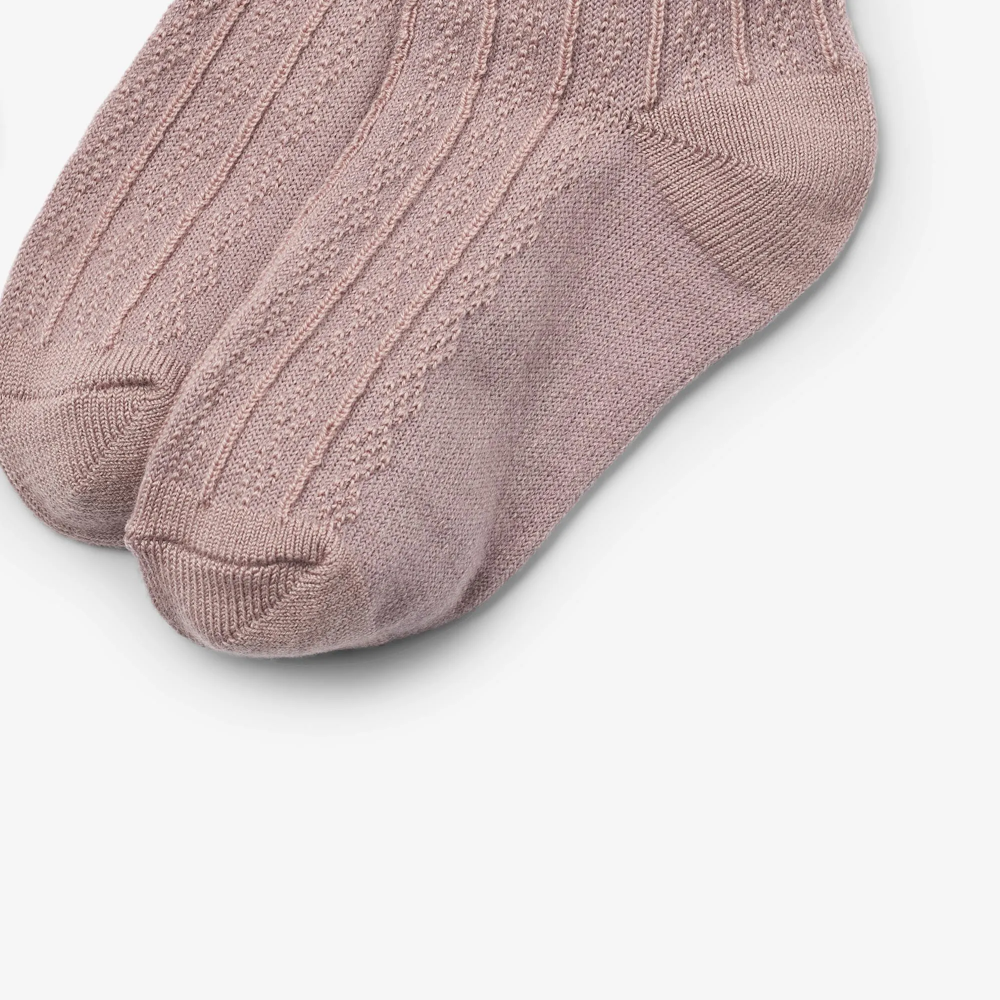 2 pk Wool Lace Socks Nora - dry rose