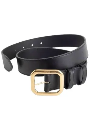 Abbey Vintage Calfskin Belt Black