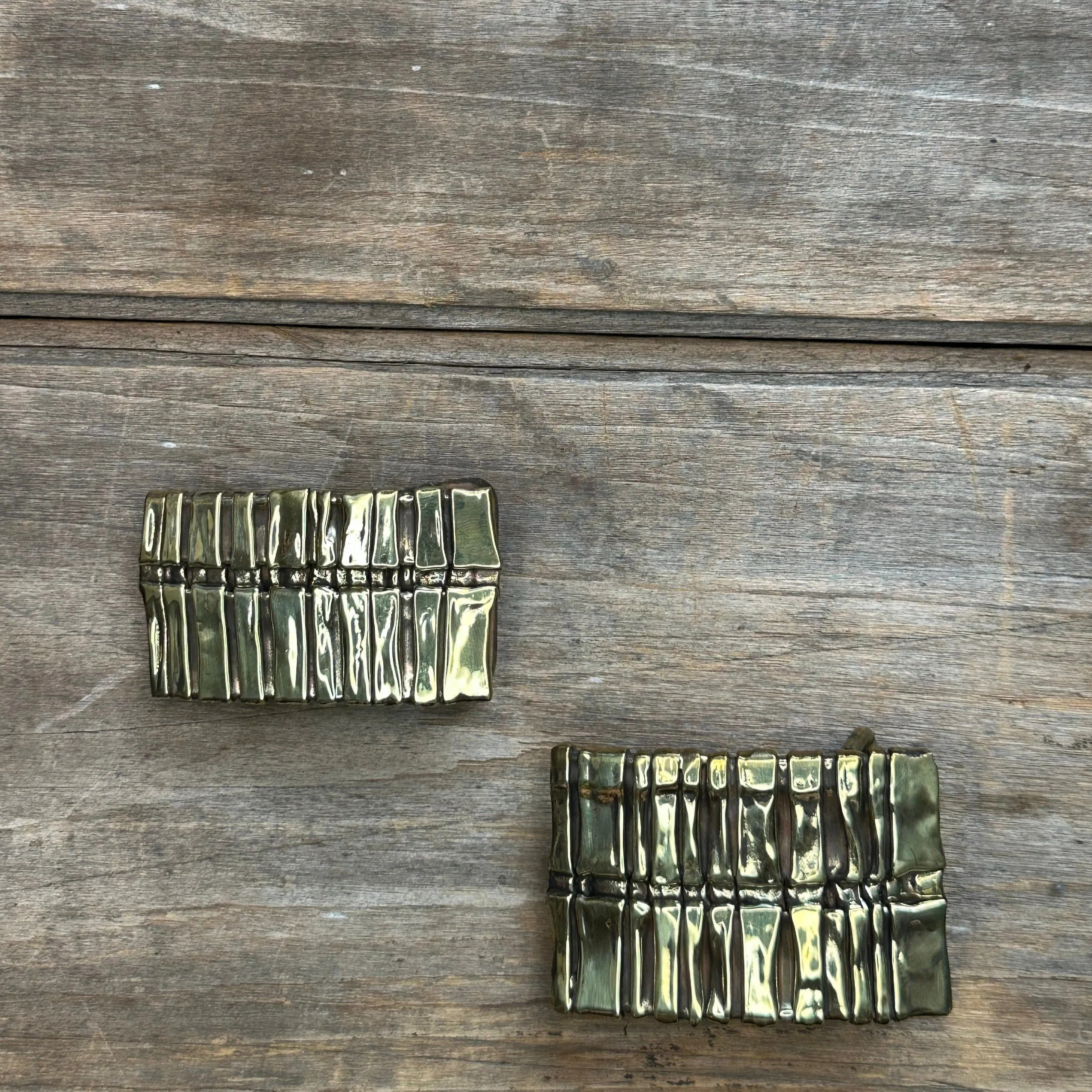 Abstract "Spine" David M. Bowman Brass Belt Buckle