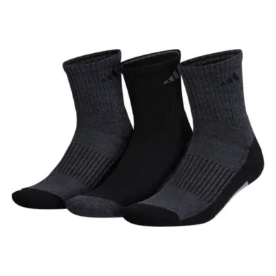 adidas Men's Cushioned X 3 3-Pack Mid-Crew Socks