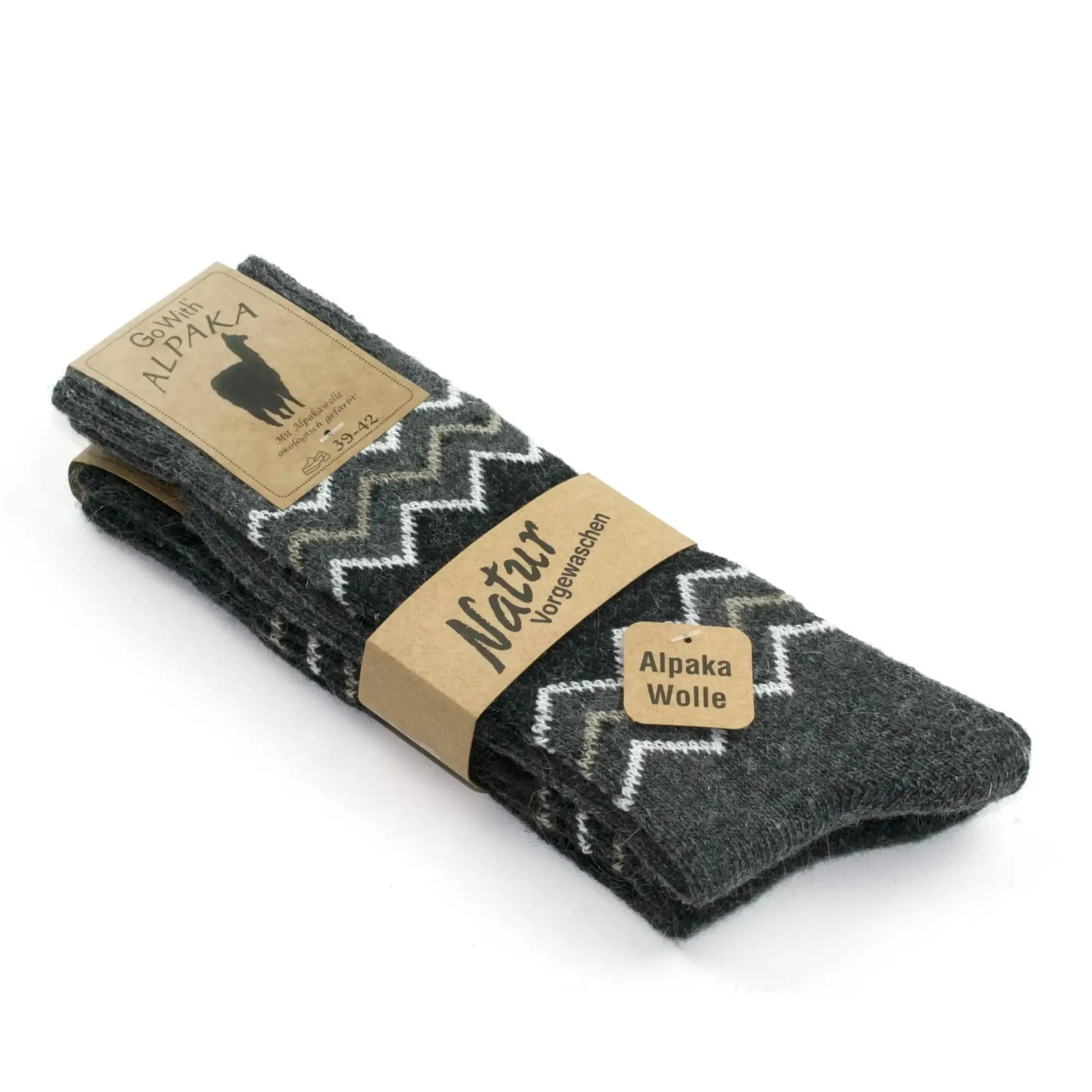 AJTU Adults Socks - Alpaca Wool Patterned (Pack of 2)