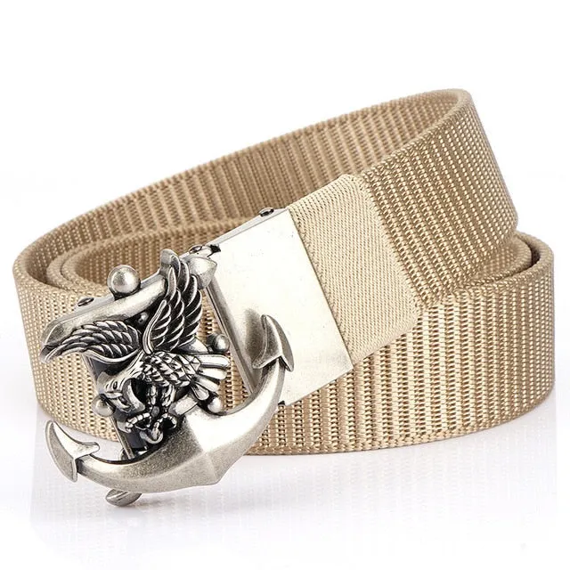 Anchor Eagle Metal Buckle Canvas Belt