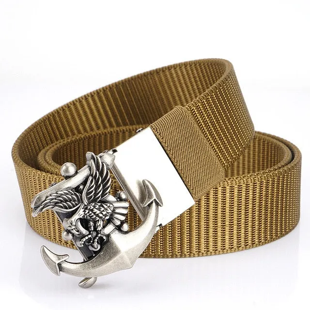 Anchor Eagle Metal Buckle Canvas Belt