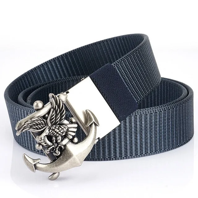 Anchor Eagle Metal Buckle Canvas Belt