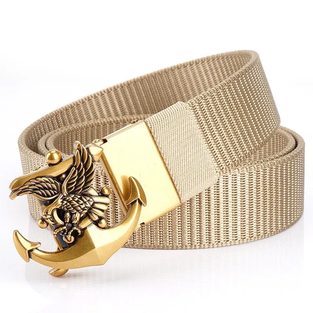 Anchor Eagle Metal Buckle Canvas Belt