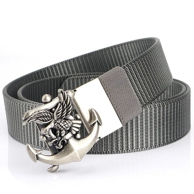 Anchor Eagle Metal Buckle Canvas Belt