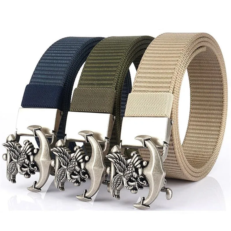 Anchor Eagle Metal Buckle Canvas Belt