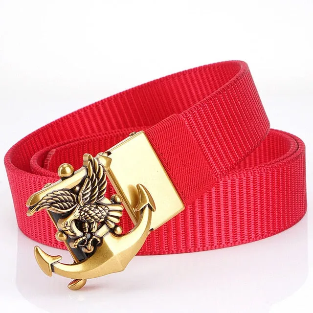 Anchor Eagle Metal Buckle Canvas Belt