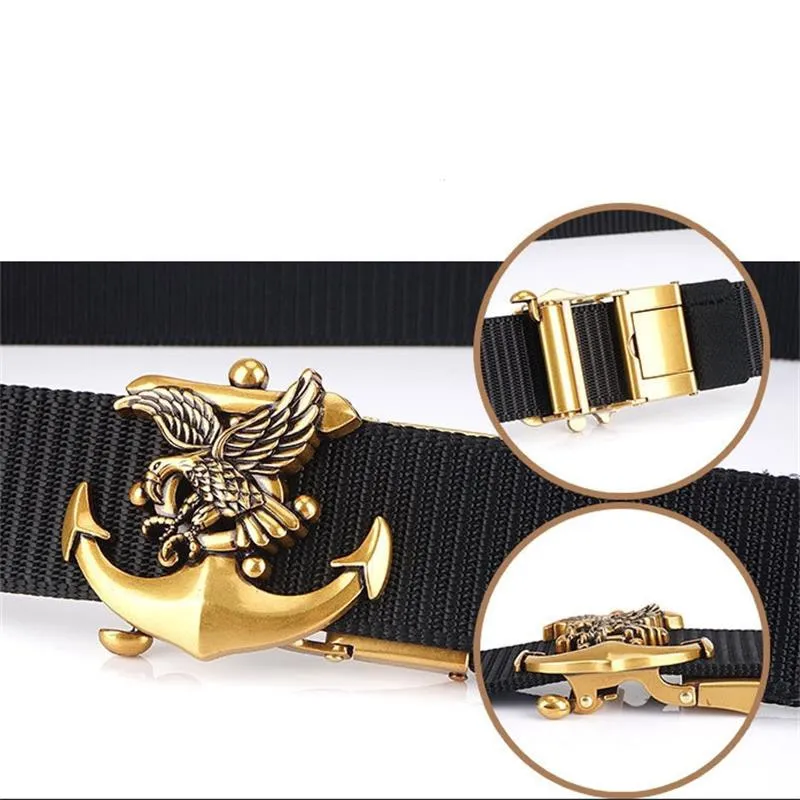 Anchor Eagle Metal Buckle Canvas Belt