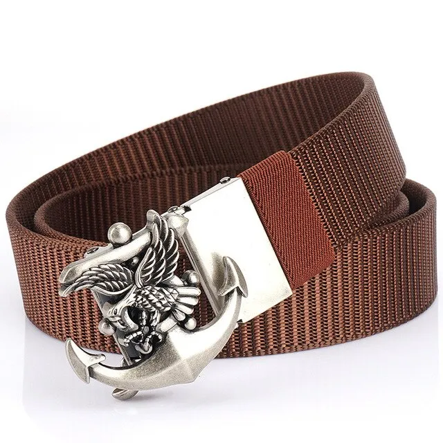 Anchor Eagle Metal Buckle Canvas Belt