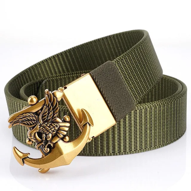 Anchor Eagle Metal Buckle Canvas Belt