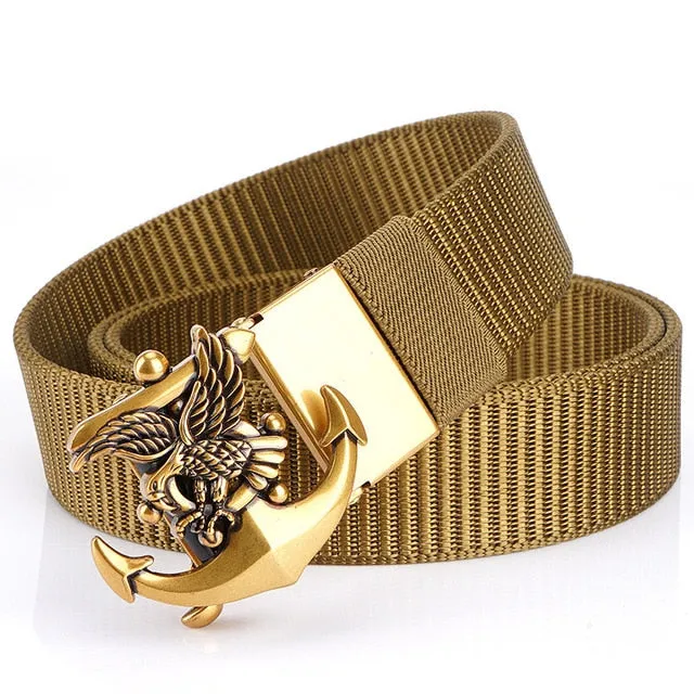 Anchor Eagle Metal Buckle Canvas Belt