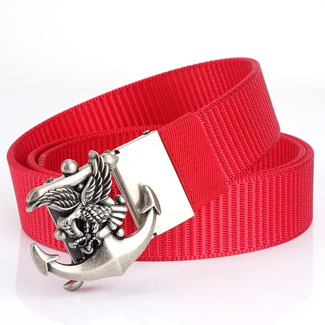 Anchor Eagle Metal Buckle Canvas Belt