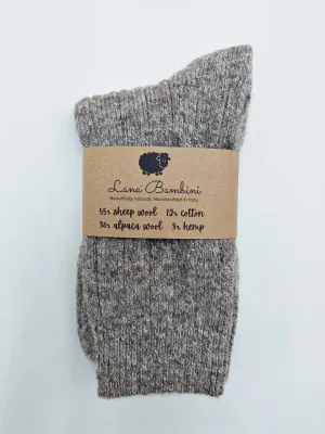 Anna Wool/Alpaca/Cotton/Hemp Crew Socks