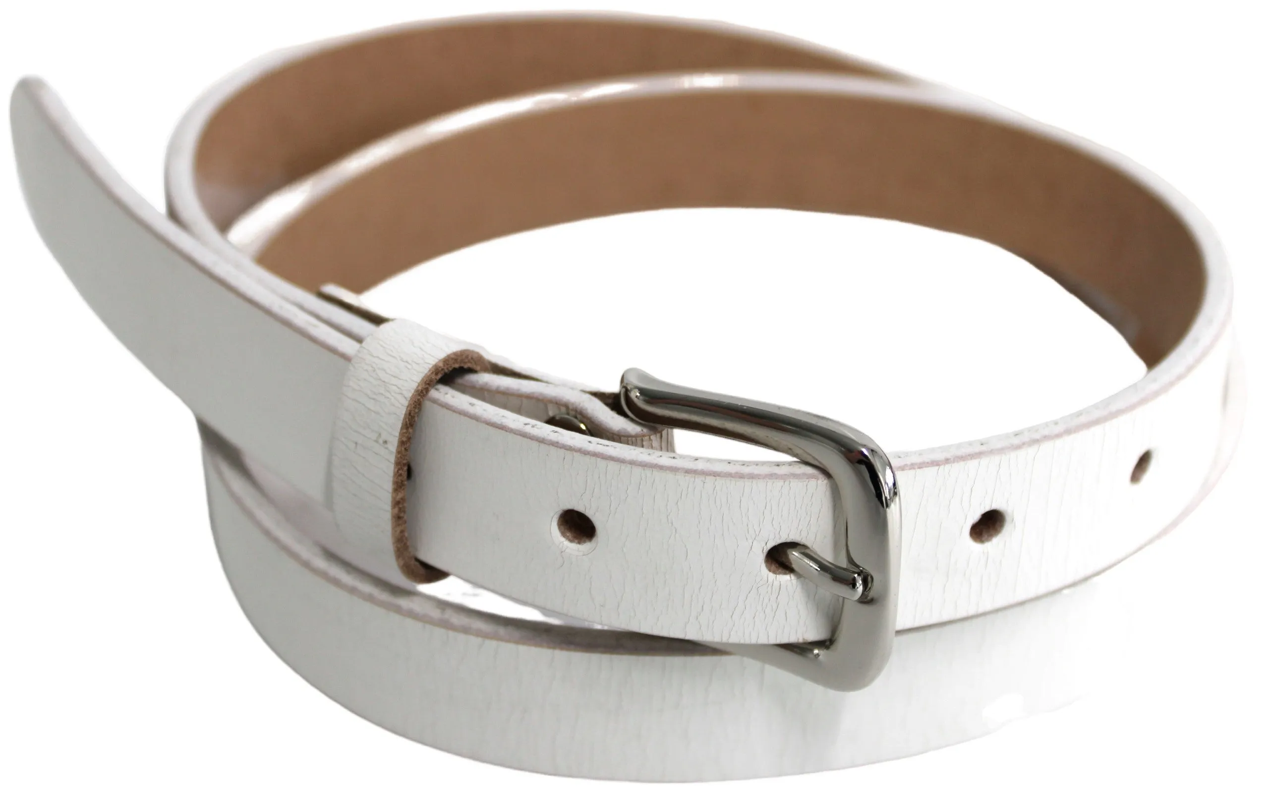 Australian made Genuine Leather Belt 25 mm Width. Colour: White.