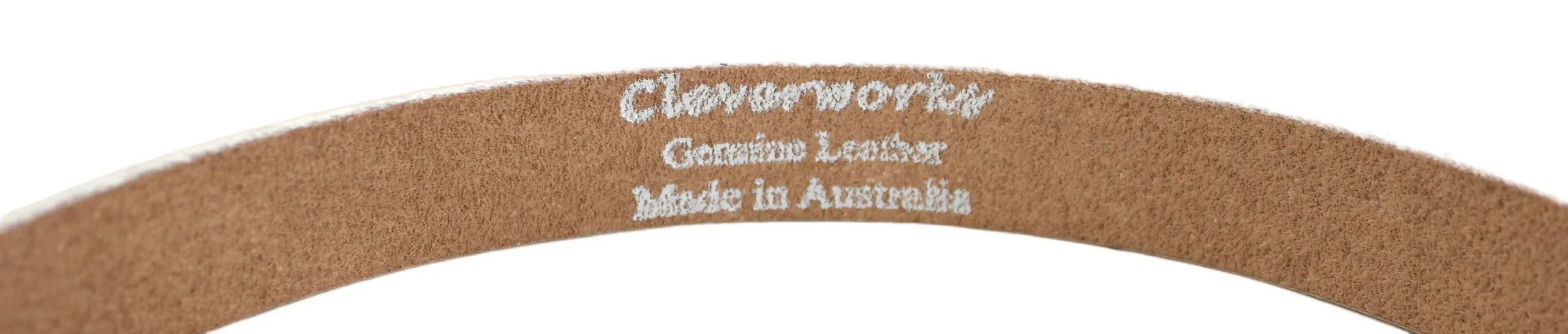 Australian made Genuine Leather Belt 25 mm Width. Colour: White.