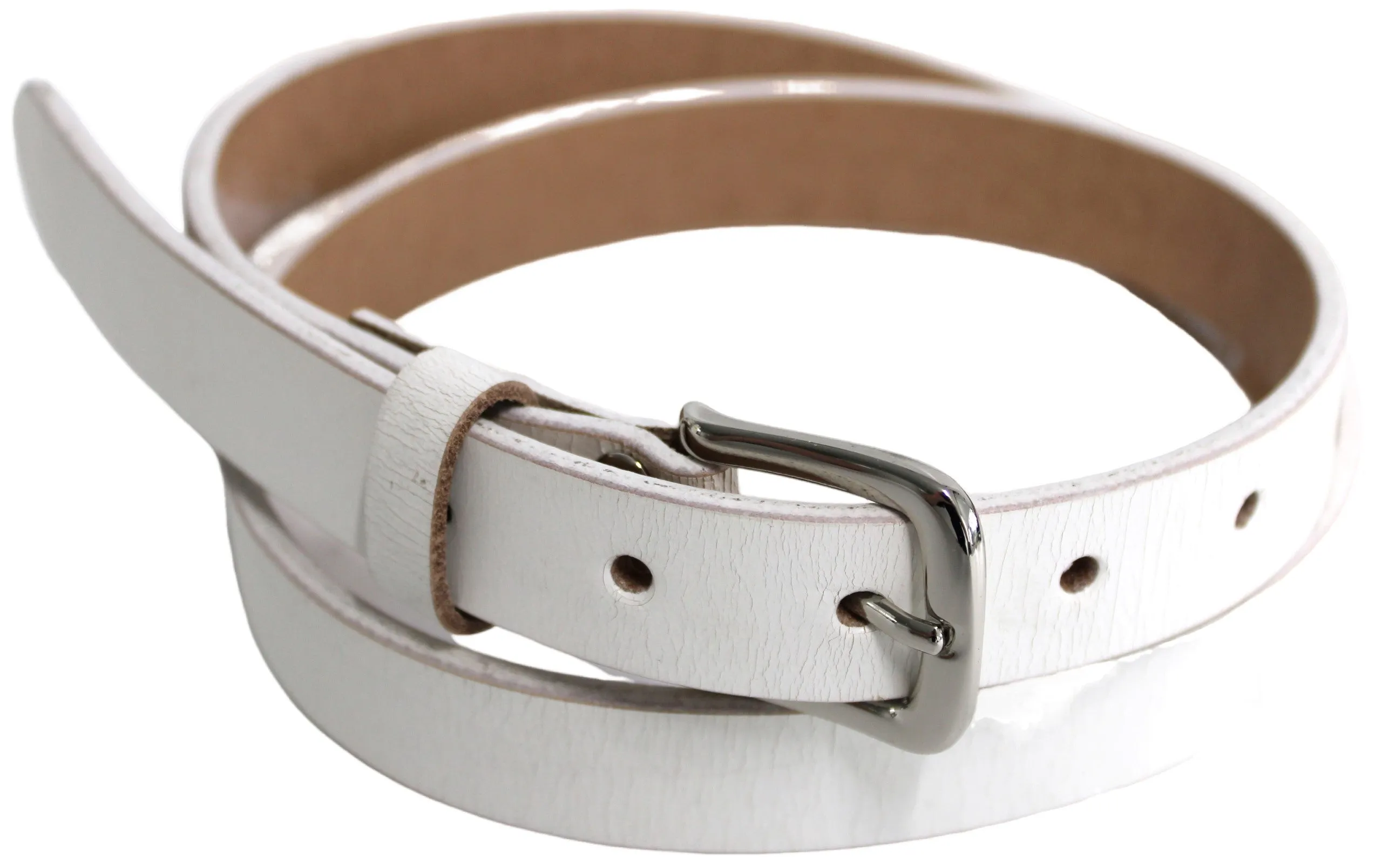 Australian made Genuine Leather Belt 25 mm Width. Colour: White.