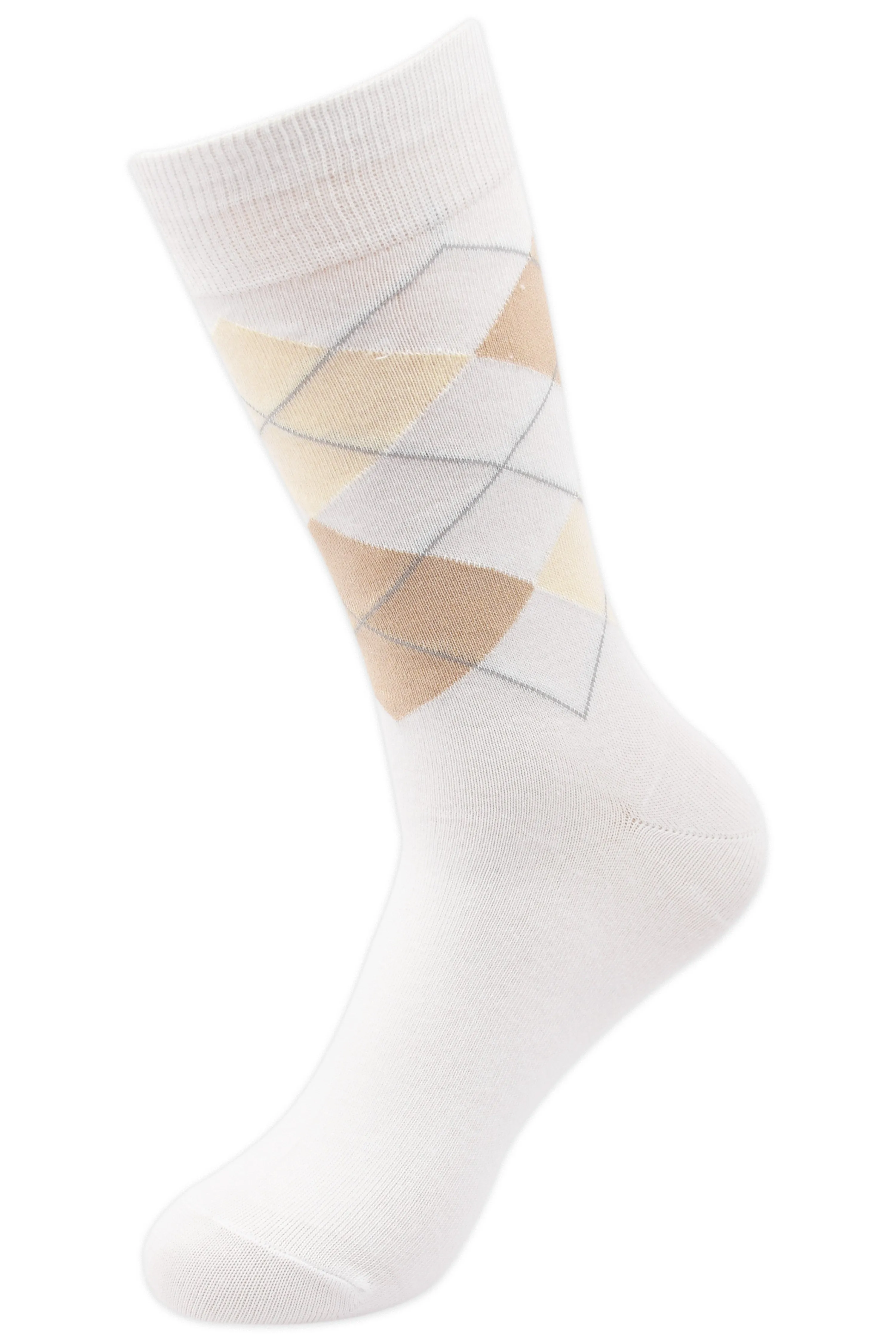 Balenzia Men's Classic Argyle Socks- (Pack of 3 Pairs/1U) (Black,White,Navy)