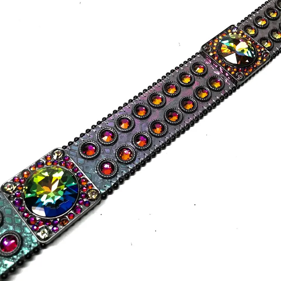 b.b. Simon Big Block Iridescent Crystal Belt