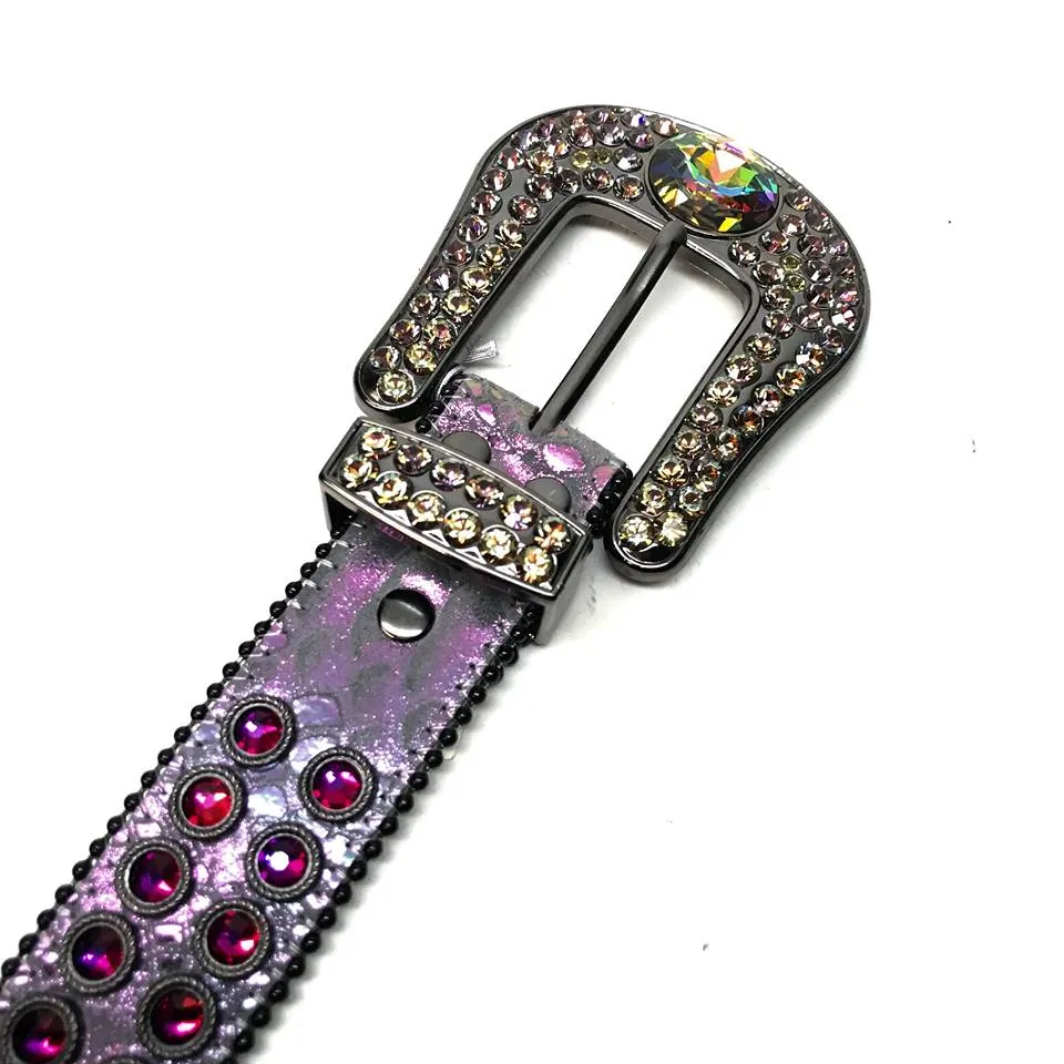 b.b. Simon Big Block Iridescent Crystal Belt