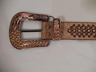 b.b. Simon Rust And Bronze Crystal Belt