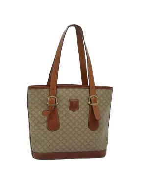 Beige Canvas Tote Bag with Macadam Pattern - Authentic Celine