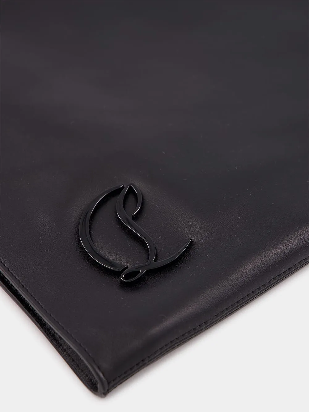 Black Logo Plaque Drawstring Bag