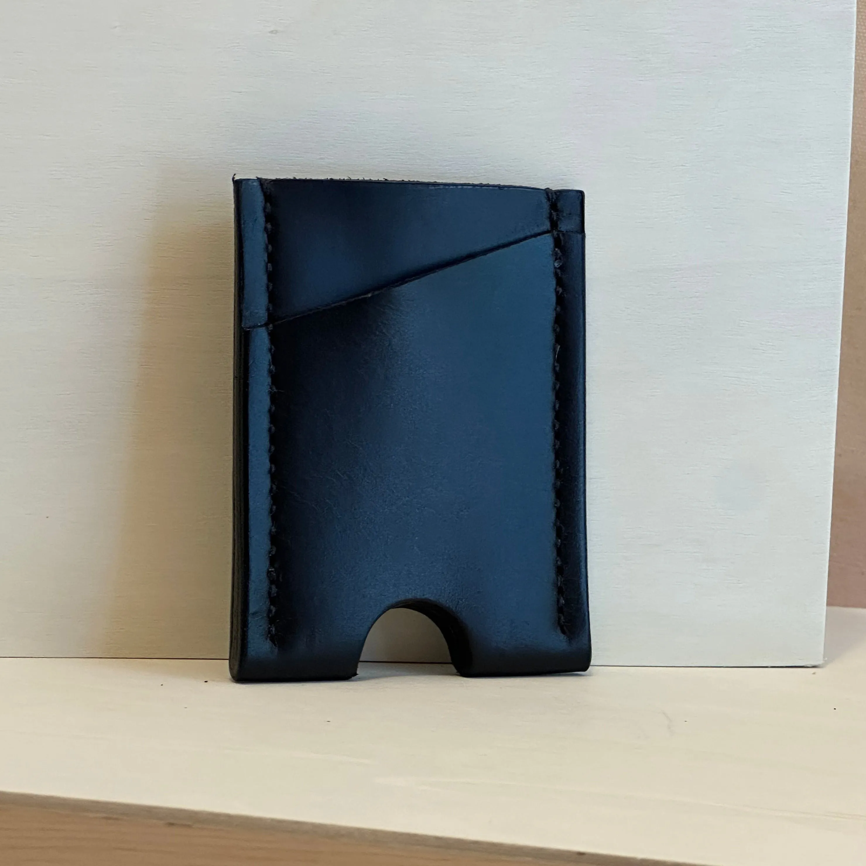 Black Vertical Leather Card Wallet