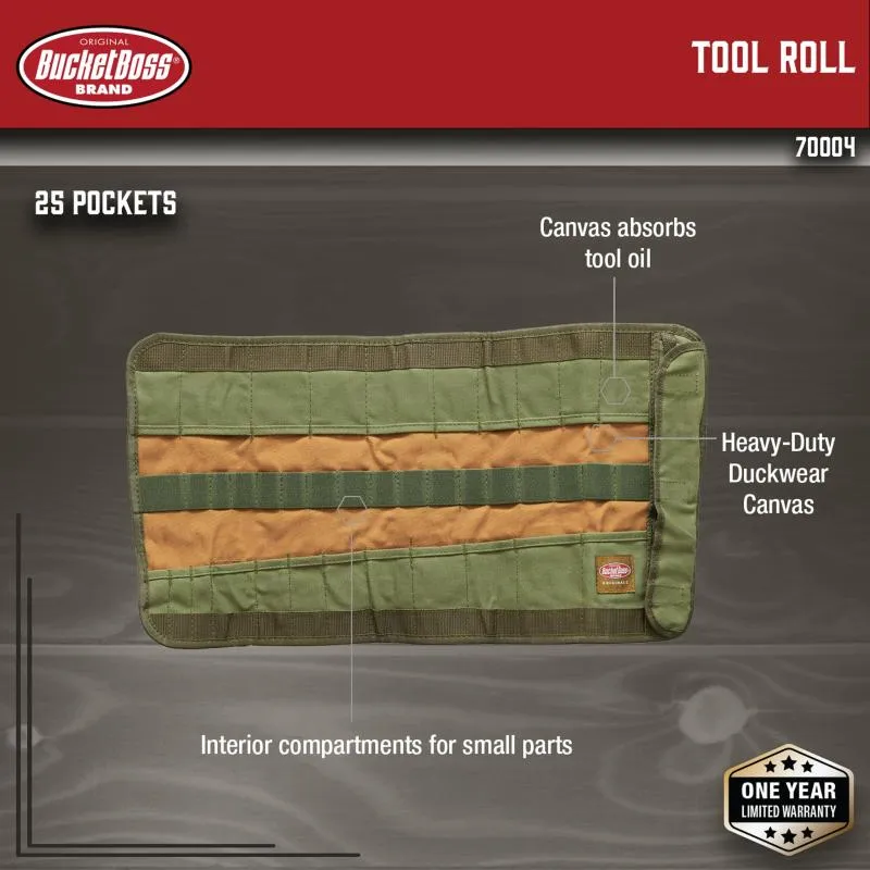 Bucket Boss 70004 Tool Roll, Tool Bags - Original Series Brown