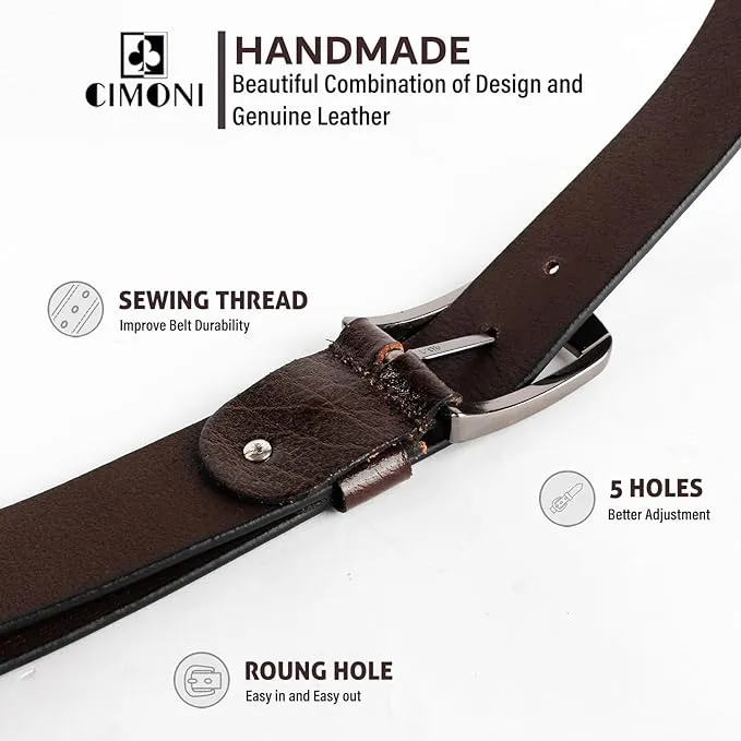 CIMONI Genuine Leather Belt for Men Jeans & Pants Wear for Casual & Formal