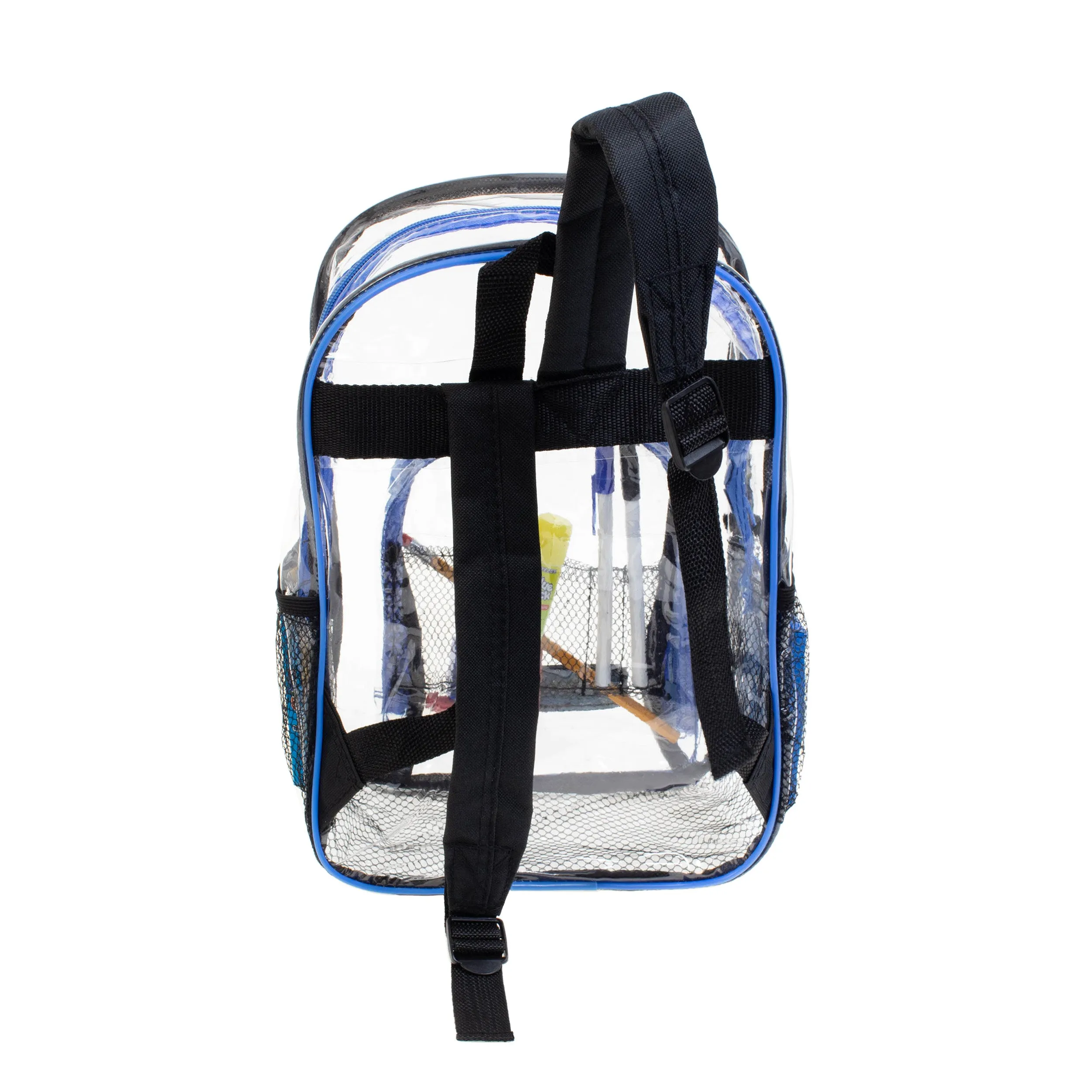 Clear Vinyl Piping Bulk 13'' Mini Backpacks - 5 Assorted Colors- Wholesale Case of 24 Bookbags