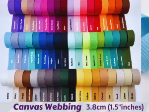 Cotton Canvas Webbing  1.5" inches Wide  Bag handles, bag strap for tote bag  Selling by half yard