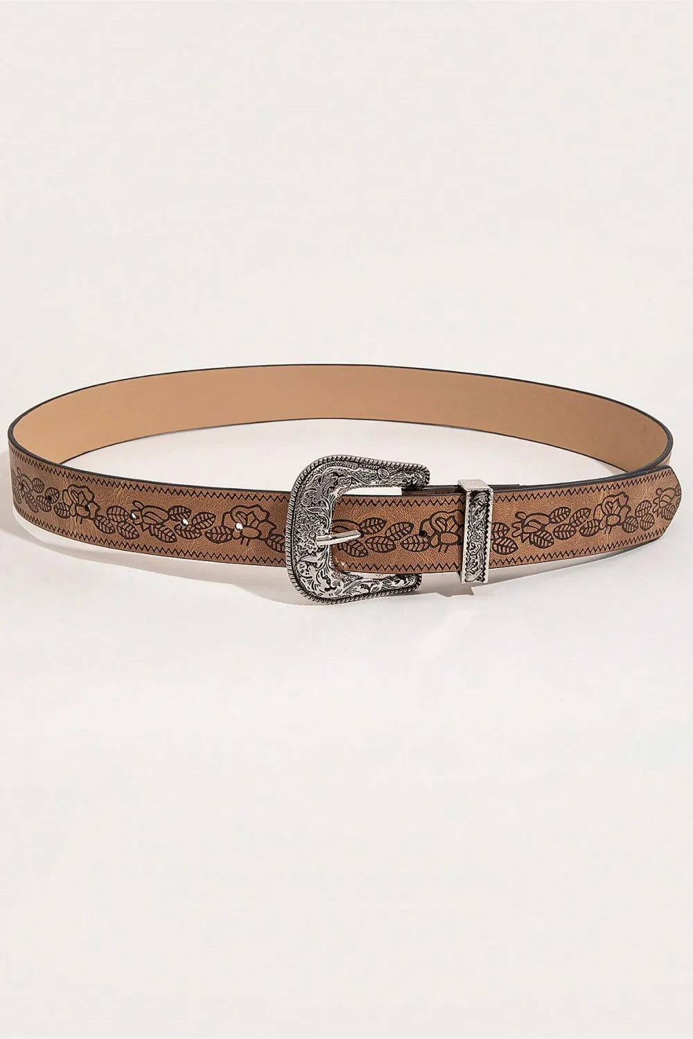 Cowgirl Light Floral PU Leather Belt.