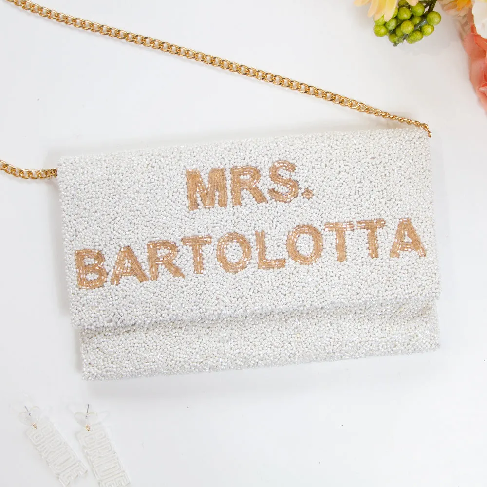 Customized Mrs. Last Name Wedding Clutch Purse (LHFC)