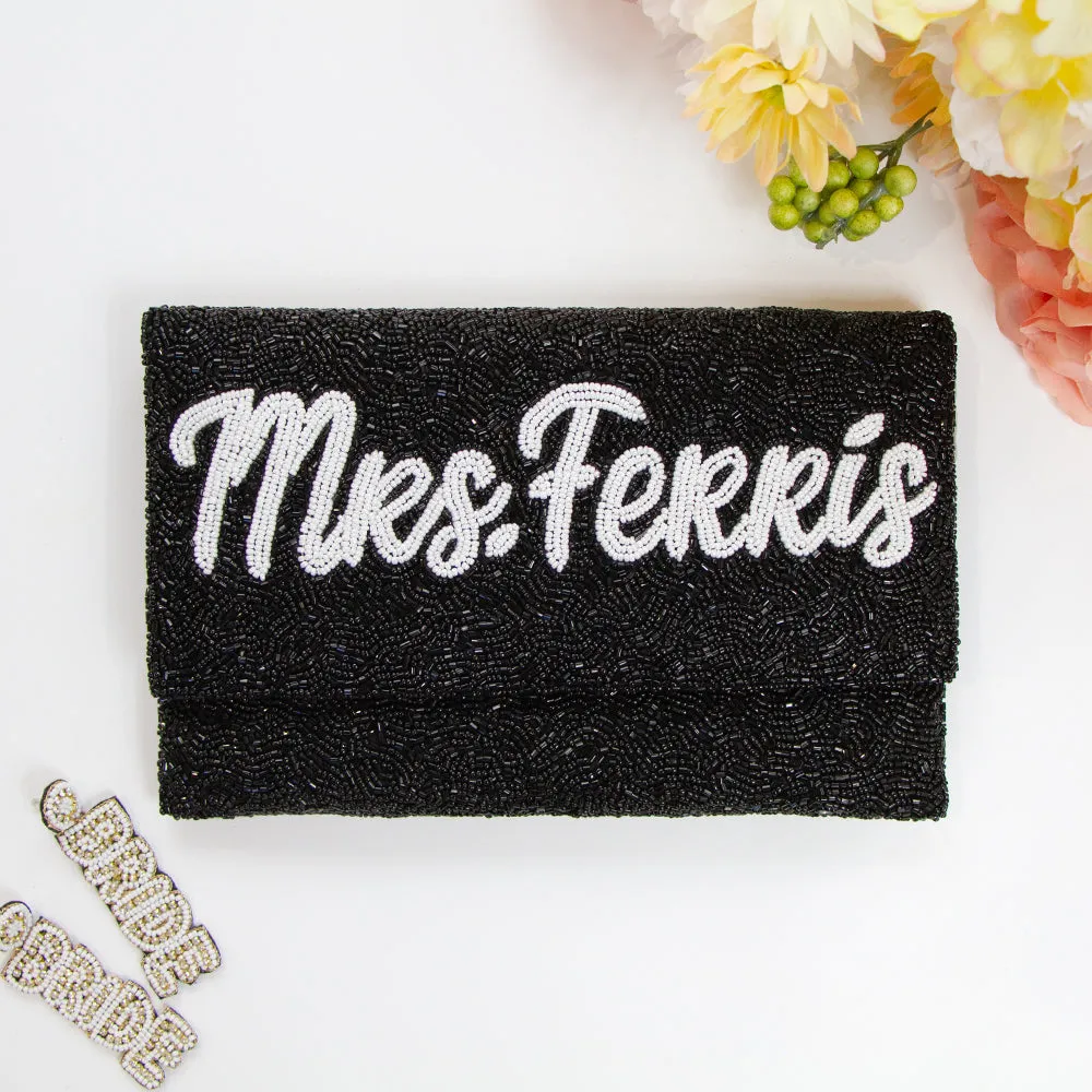 Customized Mrs. Last Name Wedding Clutch Purse (LHFC)