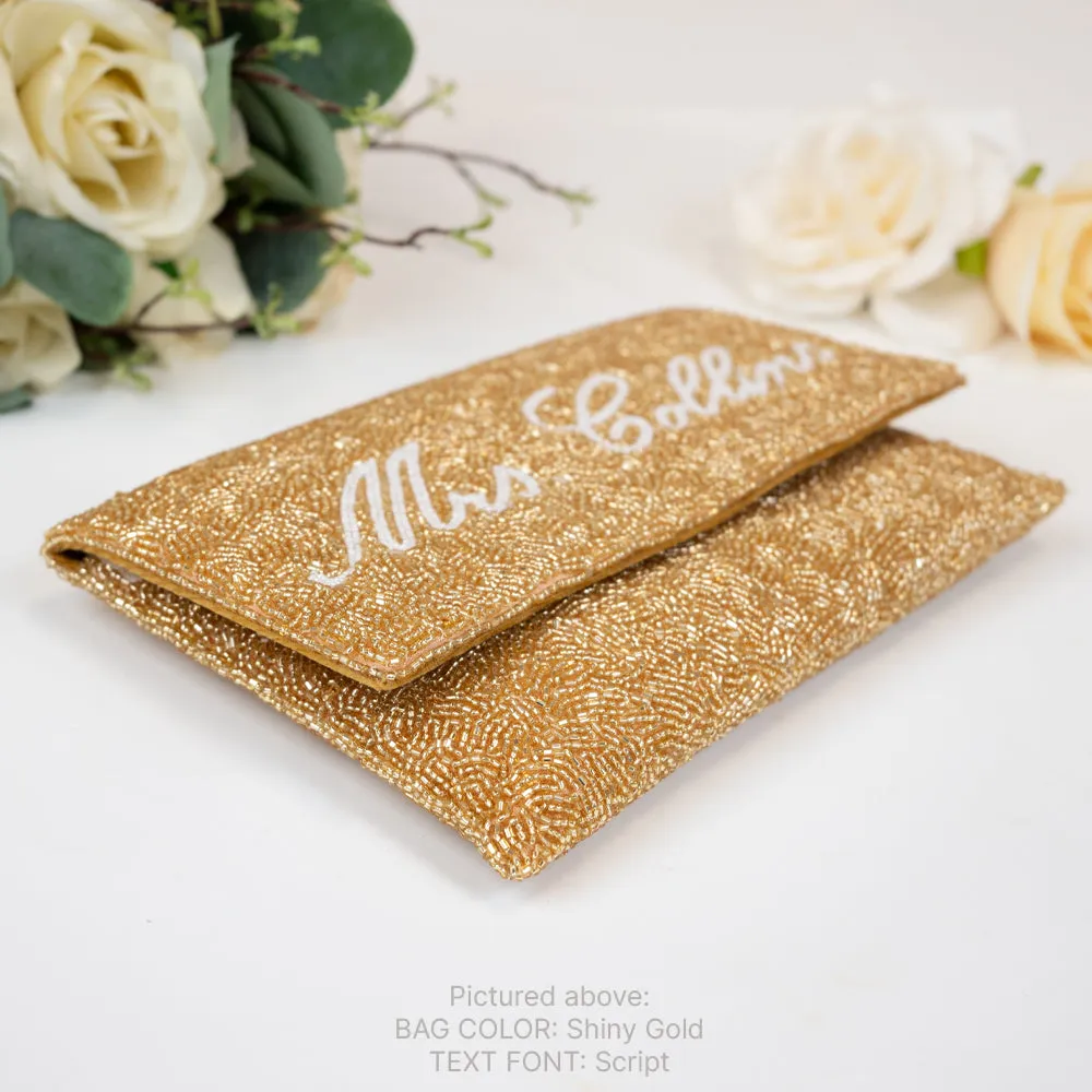 Customized Mrs. Last Name Wedding Clutch Purse (LHFC)