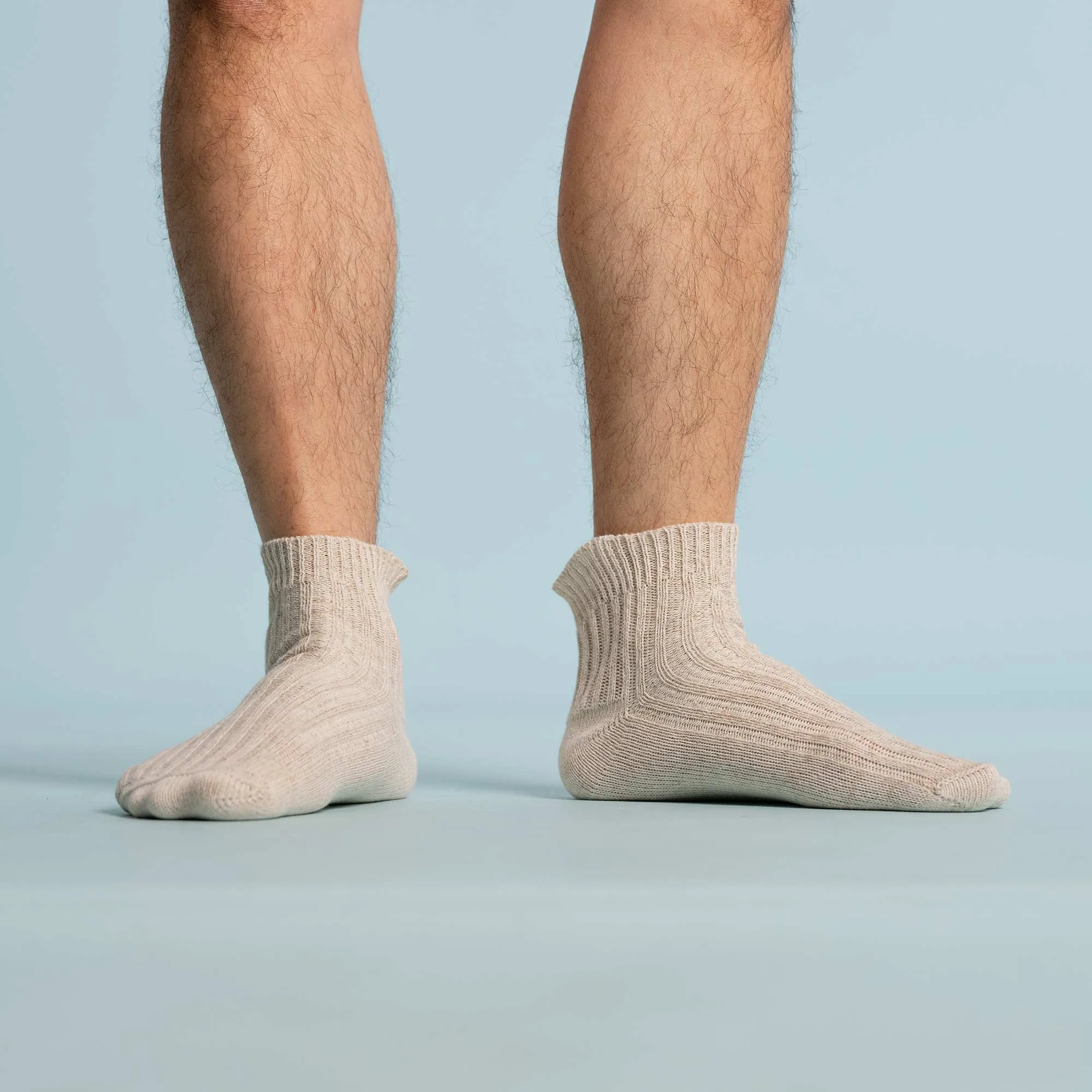 DEERVALLEY Elastic-free Organic Linen - Merino Wool Socks (No Polyester, No Latex, No Spandex, No Nylon, No Polyamide, No Plastic) (100% Biodegradable)