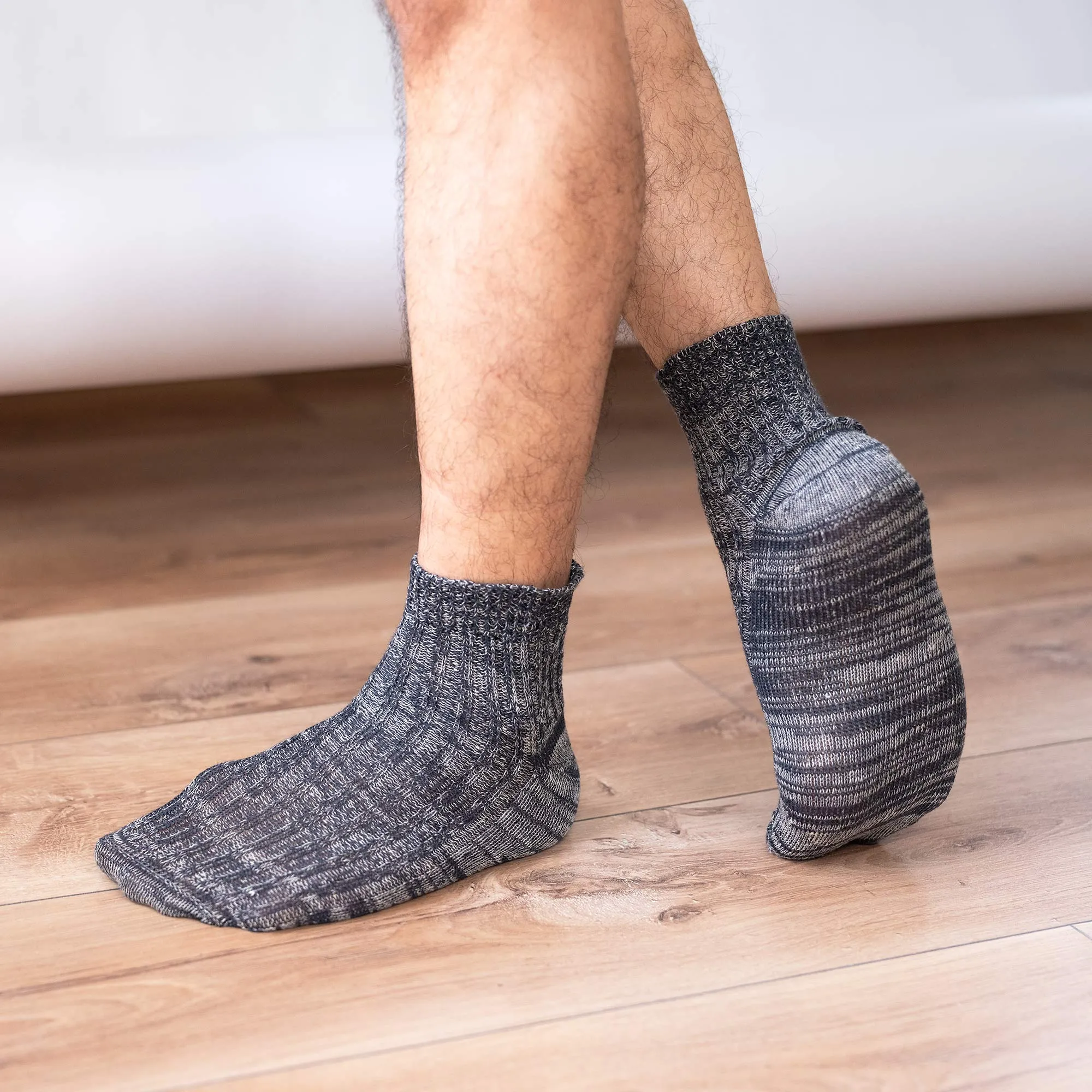 DEERVALLEY Elastic-free Organic Linen - Merino Wool Socks (No Polyester, No Latex, No Spandex, No Nylon, No Polyamide, No Plastic) (100% Biodegradable)