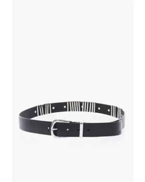 Diesel Black Leather Belt with Silver Studs