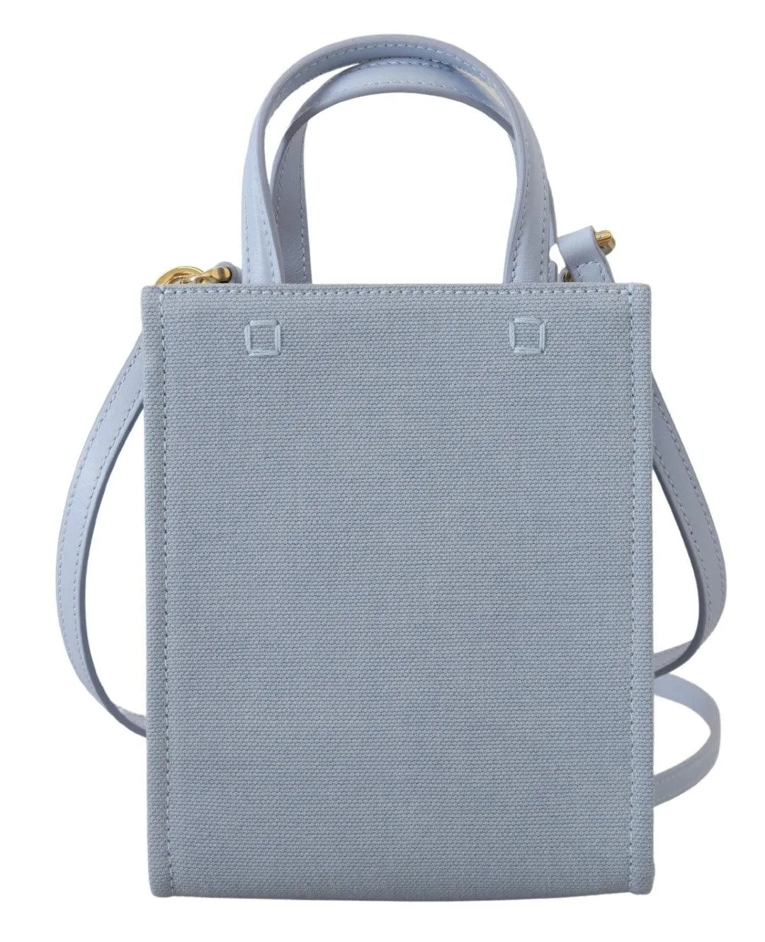 Dolce & Gabbana Blue Coated Canvas Vertical Cloud Mini Shoulder Bag