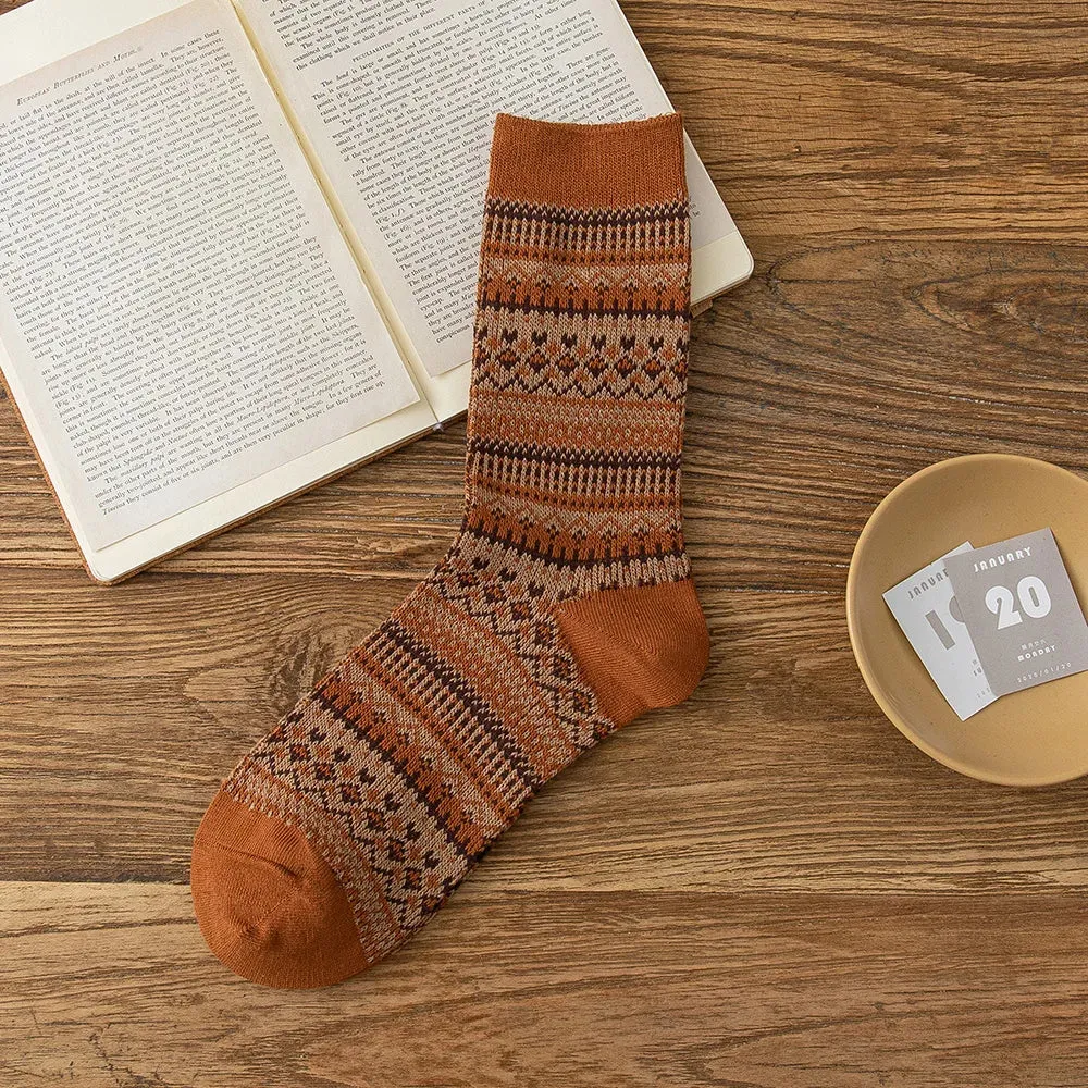 Fair Isle Cotton Socks