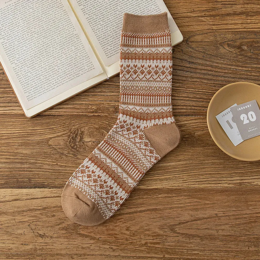 Fair Isle Cotton Socks