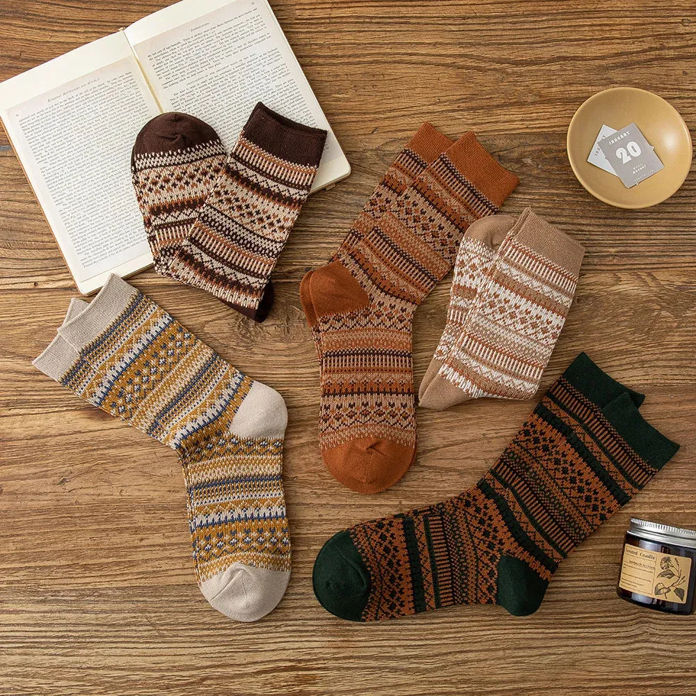 Fair Isle Cotton Socks