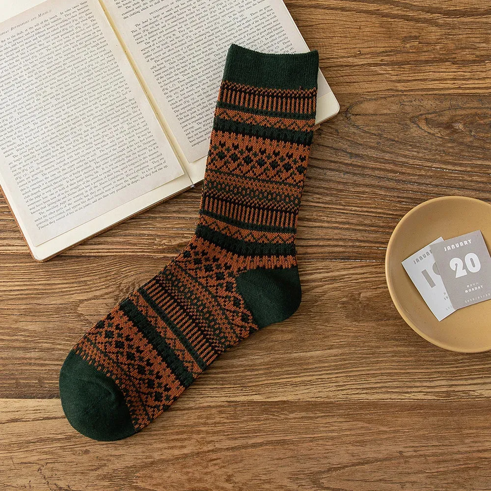 Fair Isle Cotton Socks