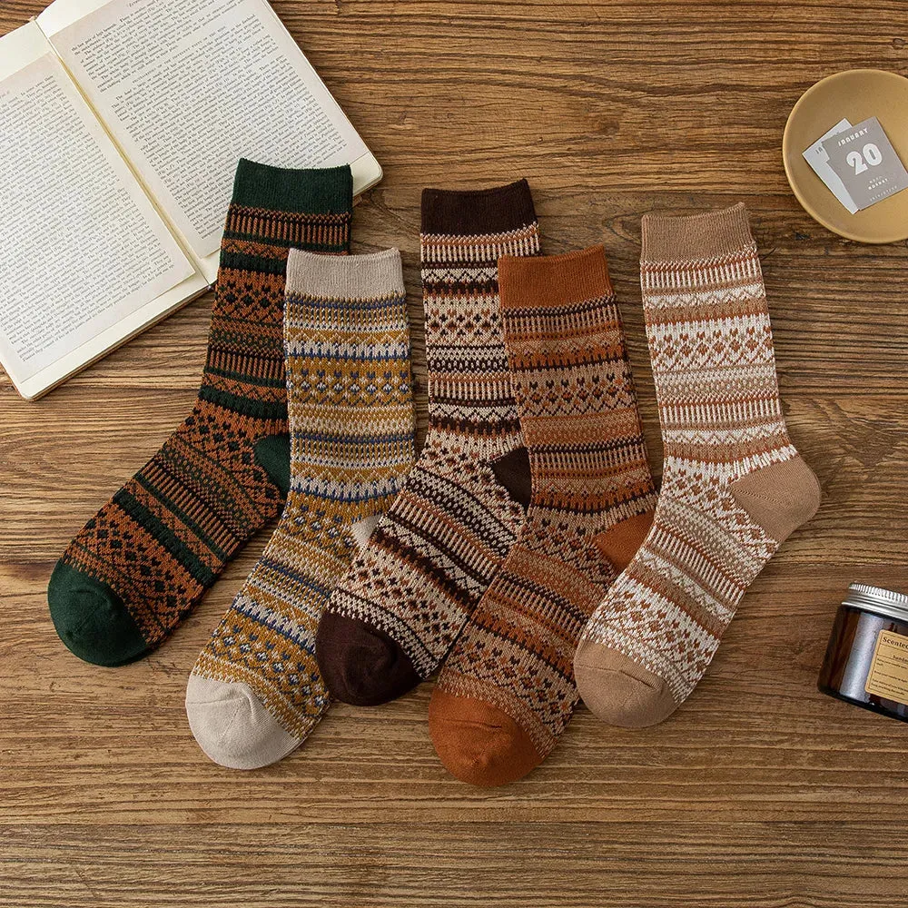 Fair Isle Cotton Socks