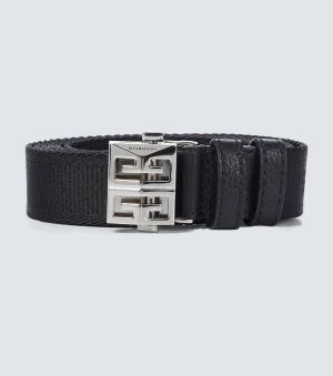 Givenchy 4G Buckle Canvas Belt, Black