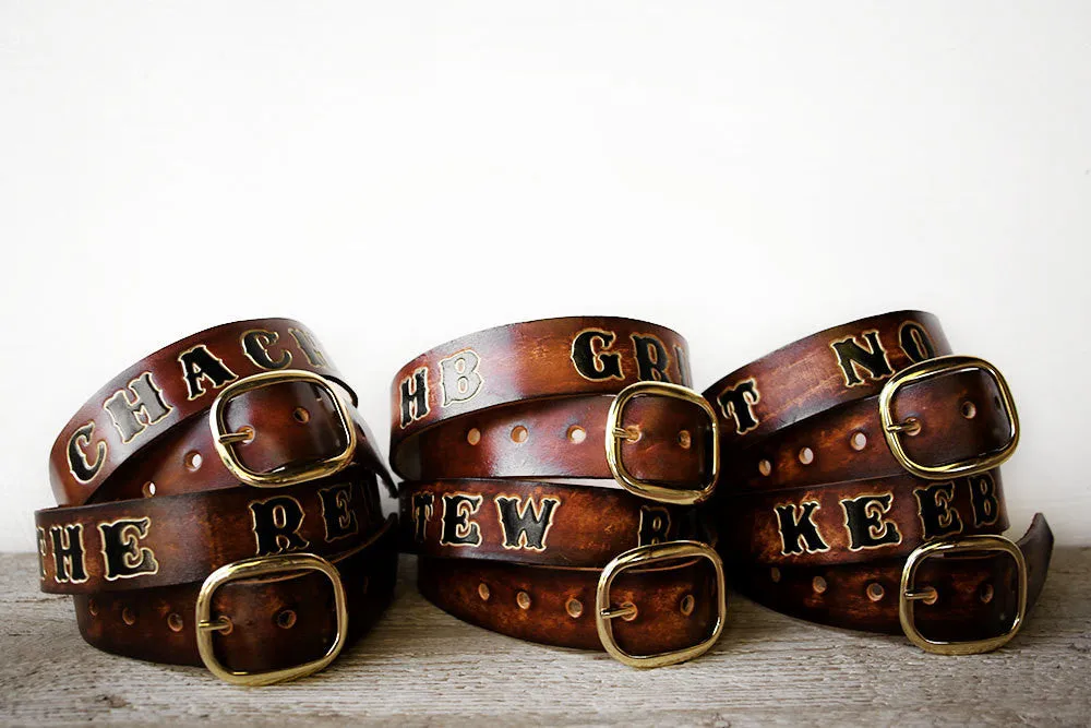 Groomsmens Gift Set Custom Leather Belts