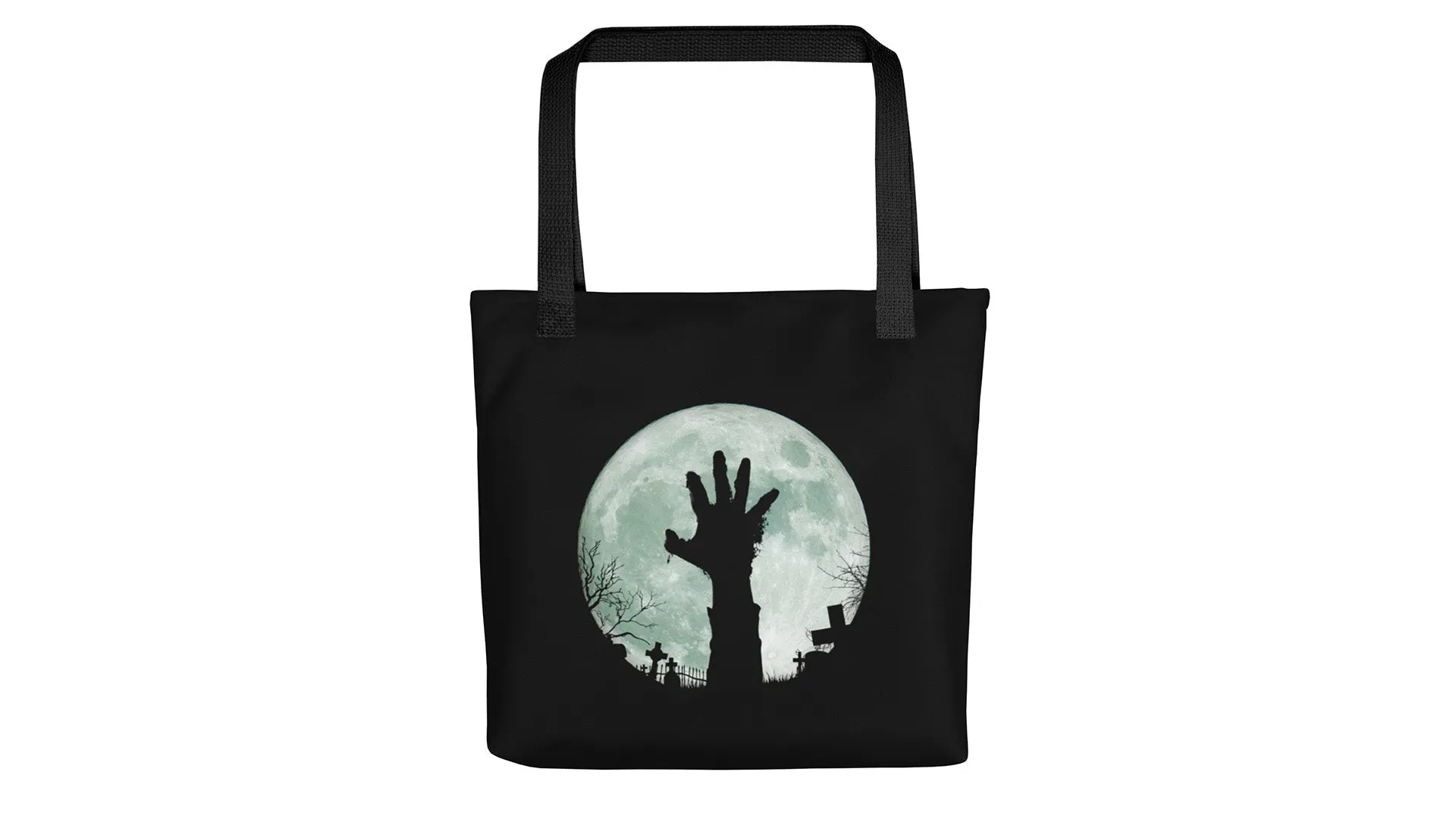 Halloween Moon Zombie Graveyard Tote Bag