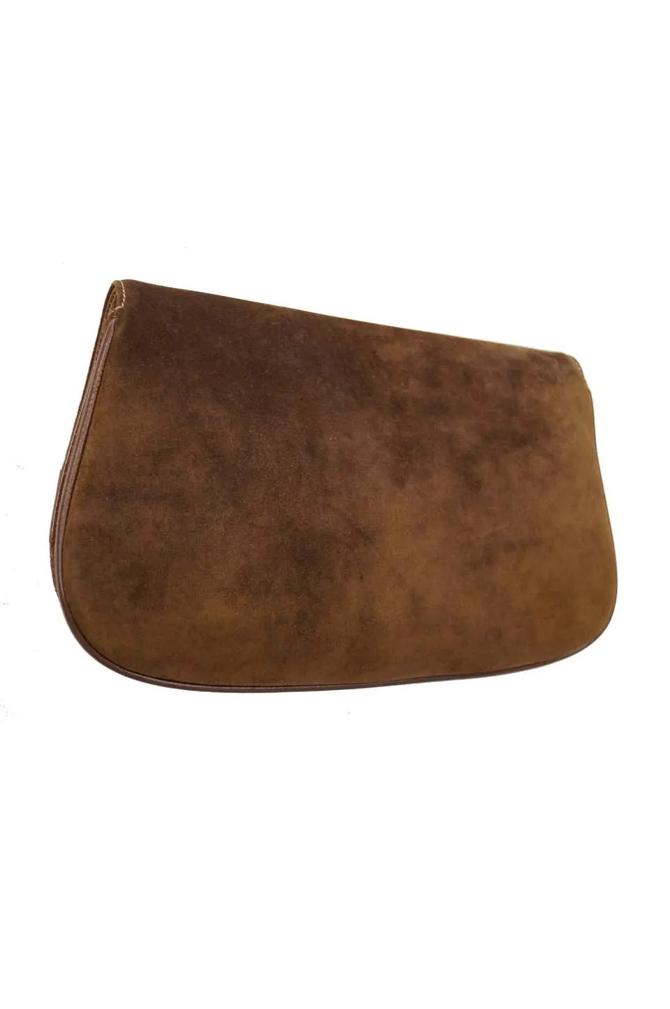 Iconic 1970s Gucci Brown Italian Suede and Leather Clutch