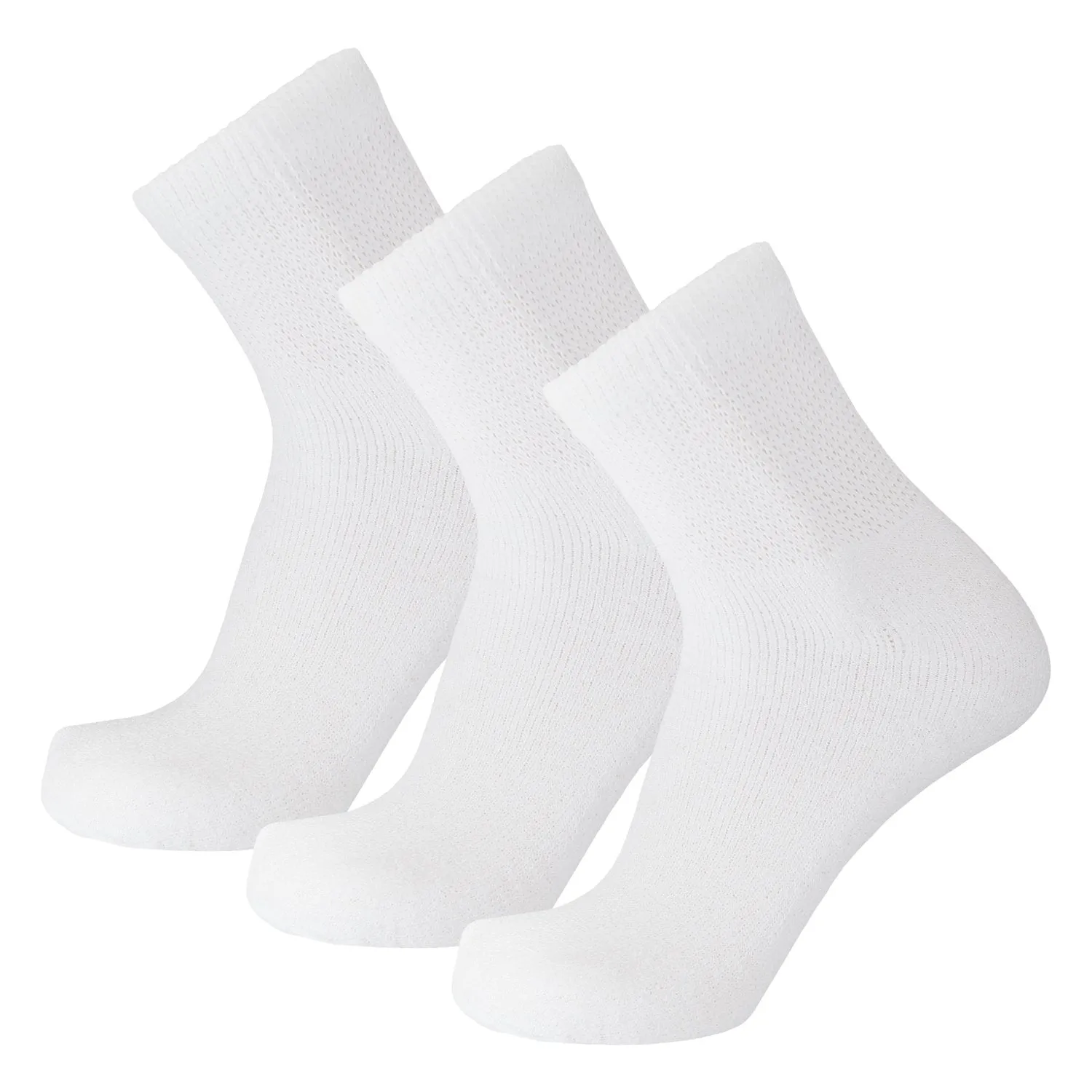 Ladies Diabetic Neuropathy Cotton Quarter Length Socks, Women's Shoe Size 6-10